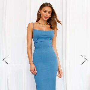 Hello Molly - Rooftop Martinis For Two Midi Dress Midnight Blue (size: XS)